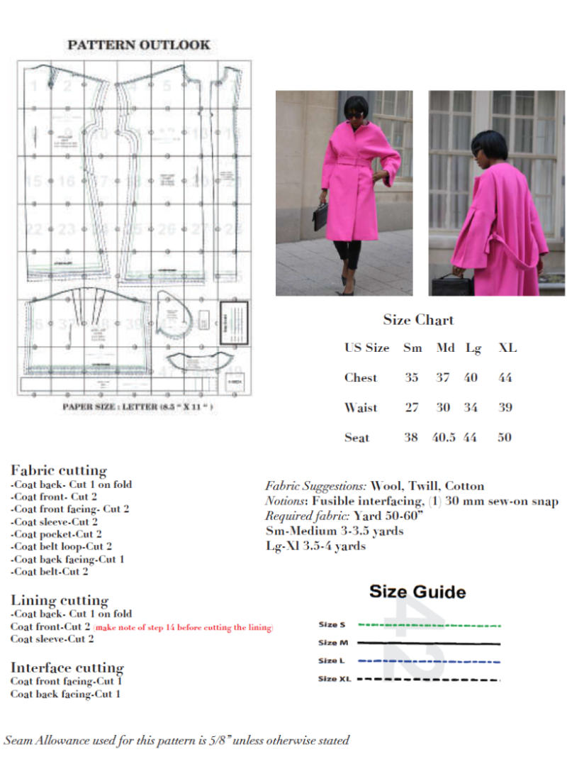 Pleated sleeve belted coat