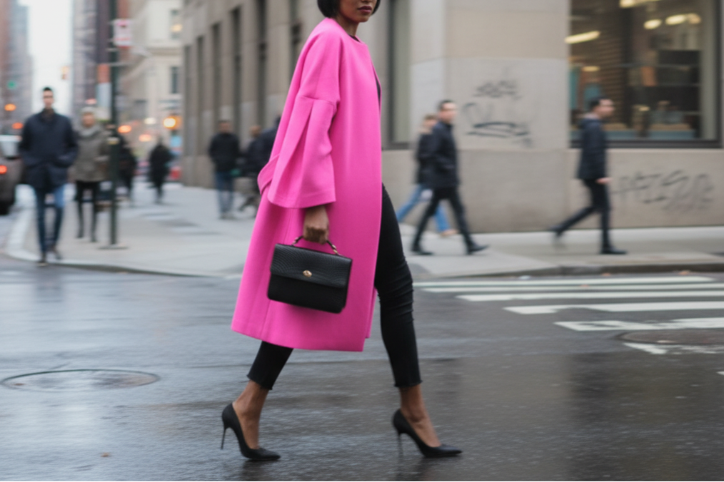 Pleated sleeve belted coat